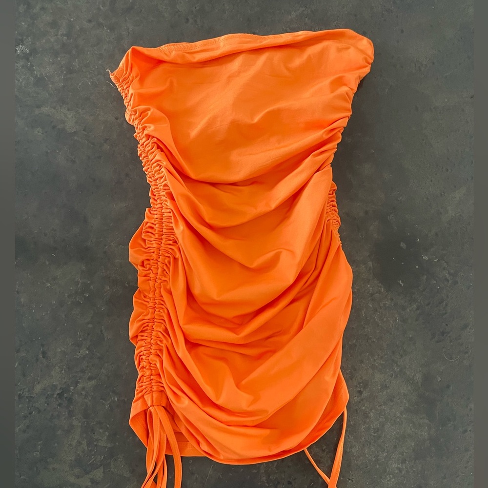 NEON ORANGE MINI DRESS
